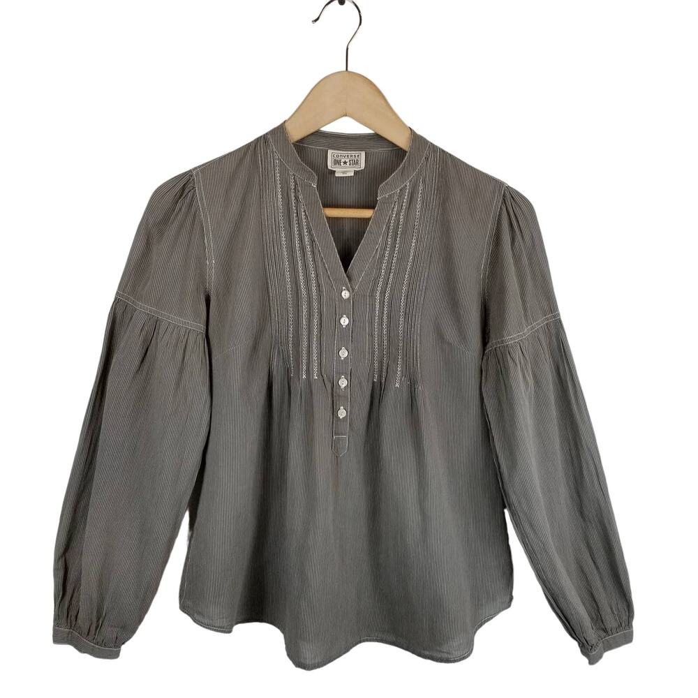 Converse Long Sleeve Blouse Gray Size XS